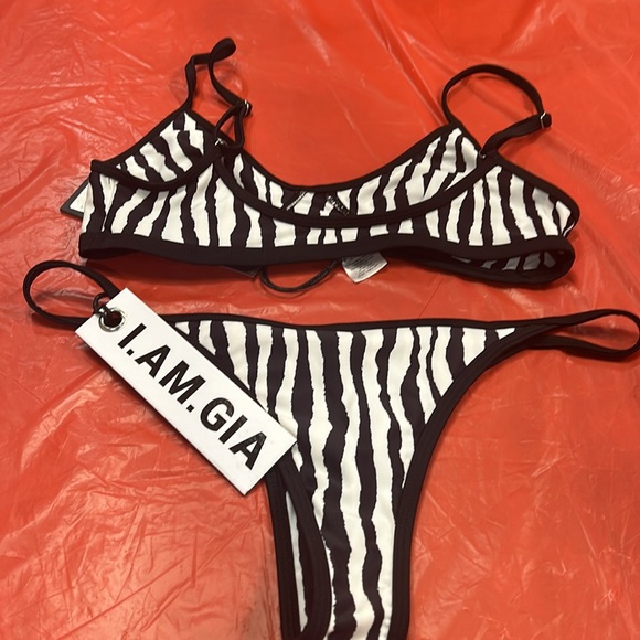 I.AM.GIA Zebra Boracay Bikini Top and Zebra Cheeky Bikini Bottom - Picture 3 of 4